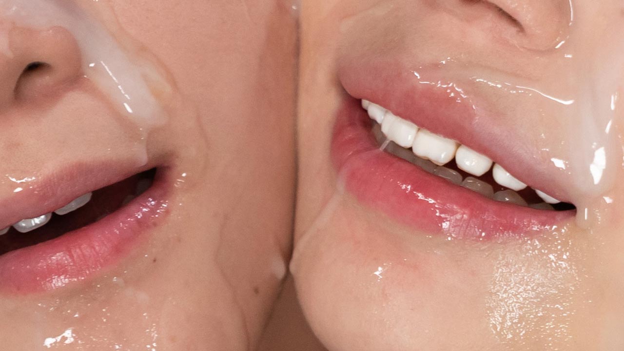 Aya Komatsu & Nagi Tsukino's Sticky Bukkake Facial. Uncensord Japanese Cumshot Fetish. Cum-swapping girls masturbating and licking cum from their faces for SpermMania.